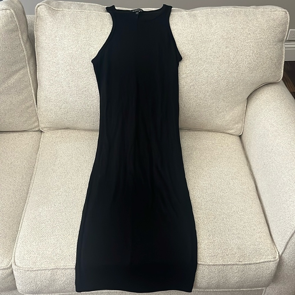 Express black racerback form fitting midi dress size small
